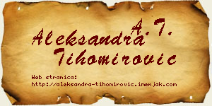 Aleksandra Tihomirović vizit kartica
